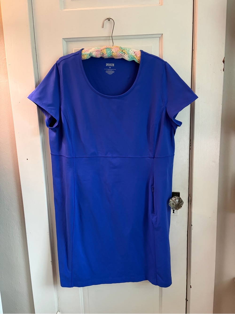 Duluth Trading Co Royal Blue Short Sleeve Active Tunic Dress